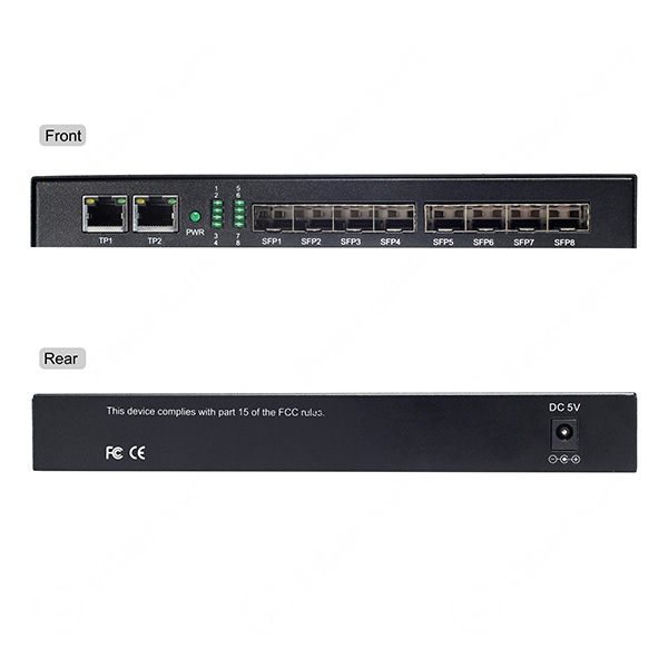 2x 10/100/1000Base-TX To 8x 1000Base-FX Plug-in Module Spec SFP Port Fiber Swtich | FC-GA802